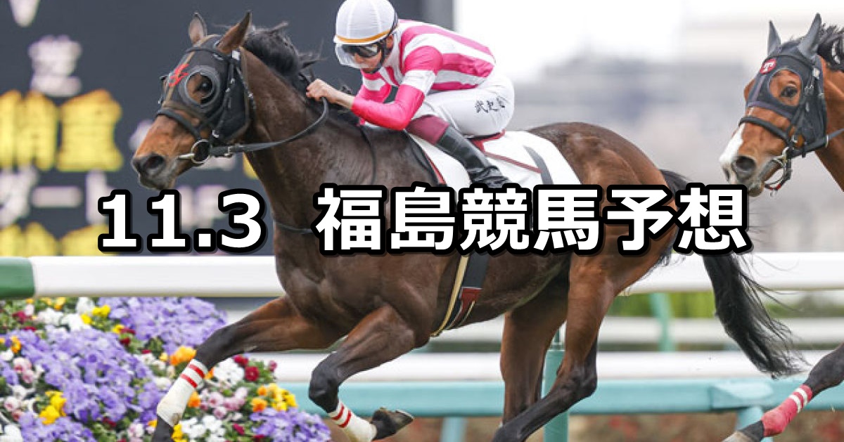 【みちのくステークス】2024/11/3(日) 中央競馬 穴馬予想（福島競馬）