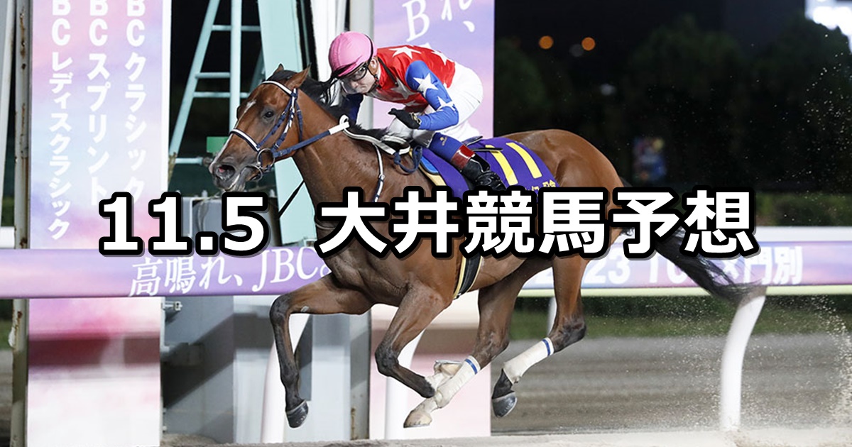 【ノベンバー賞】2024/11/5(火)地方競馬 穴馬予想（大井競馬）